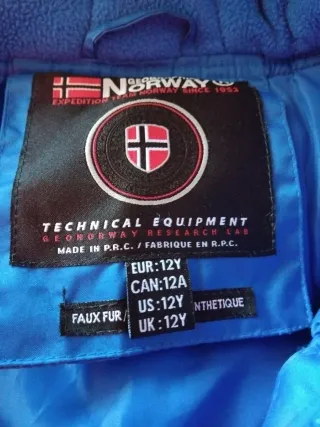 Abrigo geographical Norway niño 12 años