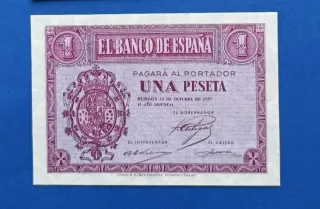 SC 1 Peseta OCTUBRE 1937 BURGOS serie E