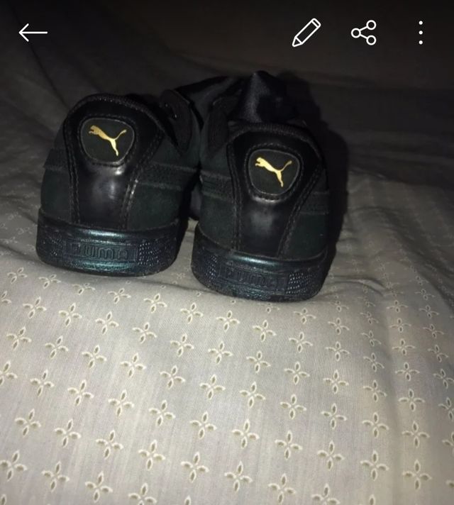 Zapatillas Puma negras con lazo tall 37.5