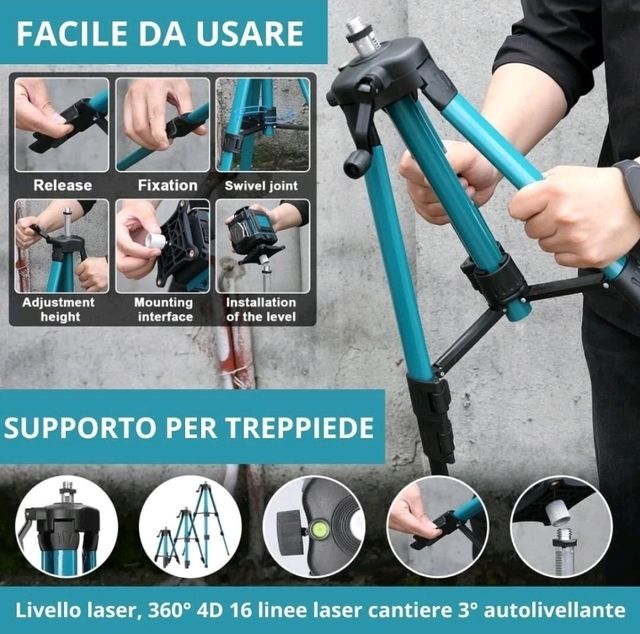 Livella Laser Autolivellante 4D 16 Linee Tracciato