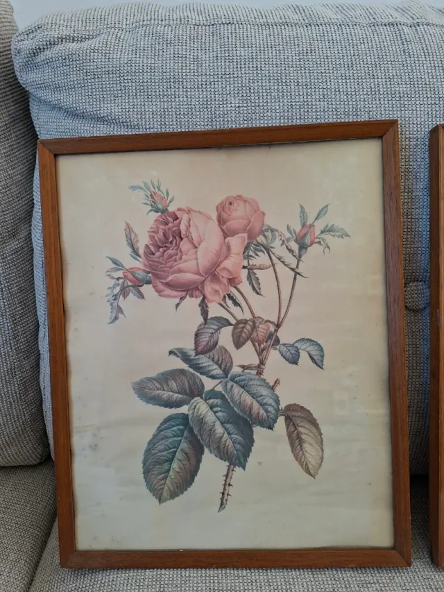 Tris di quadri con rose 25,5 x 31,5.