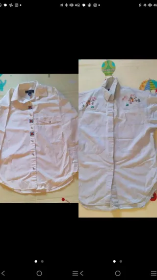 Camisas vintage beige y multicolor