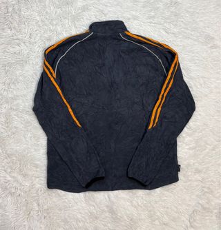 Chaqueta polar Adidas vintage negra y naranja