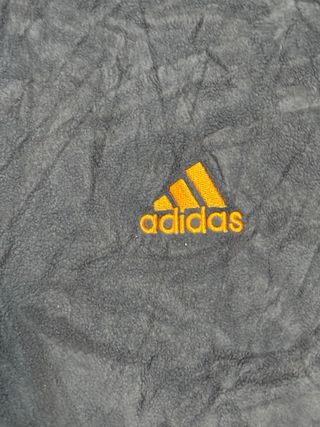 Chaqueta polar Adidas vintage negra y naranja