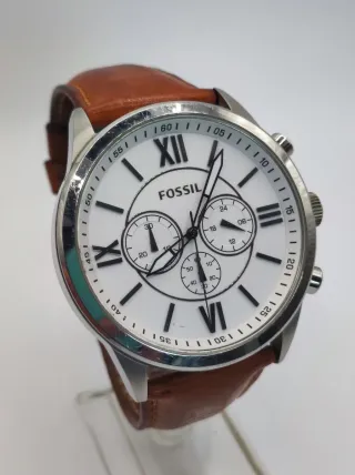 Reloj Fossil Hombre Cuero Blanco