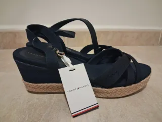 Sandalias cuña Tommy Hilfiger azul marino T41