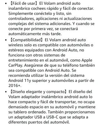 NUEVO Adaptador Android Auto Inalámbrico