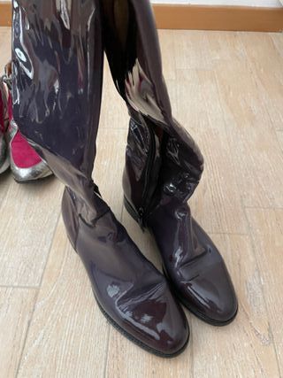 Stivali artigianali in pelle verniciata n. 37