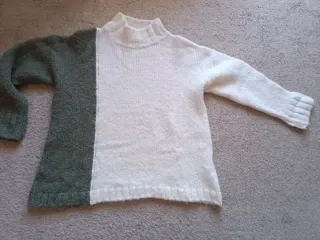 Jersey Mus&Bombon bicolor verde y blanco