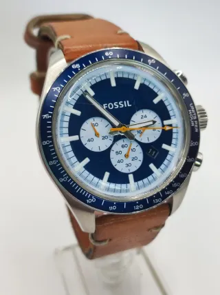 Reloj Fossil Cronógrafo Azul y Marrón