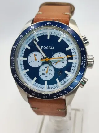 Reloj Fossil Cronógrafo Azul y Marrón