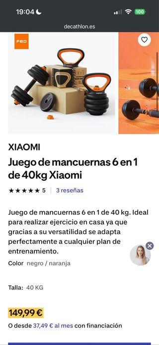 Juego Mancuernas Pesas Ajustables - XIAOMI