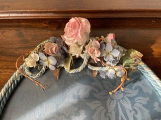 Centrotavola/vassoio ovale decorativo floreale