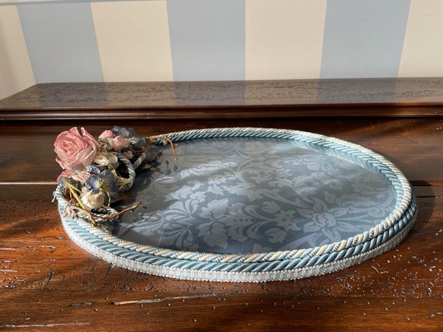 Centrotavola/vassoio ovale decorativo floreale