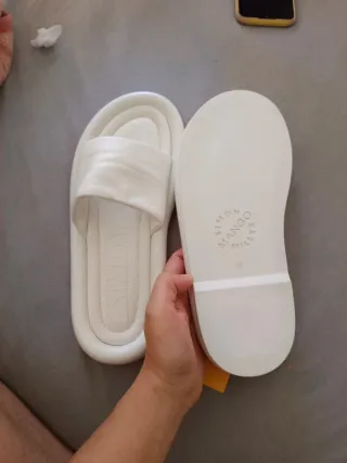 Sandalias Mango Piel Blancas Talla 38-39
