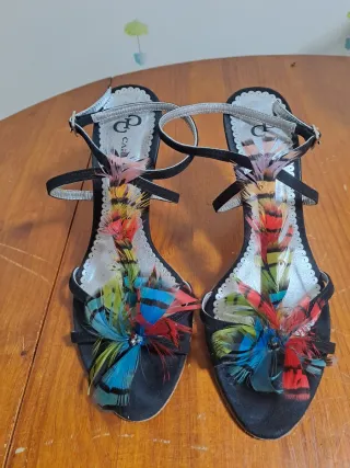 Sandalias Carmen Poveda Plumas Tacon Alto