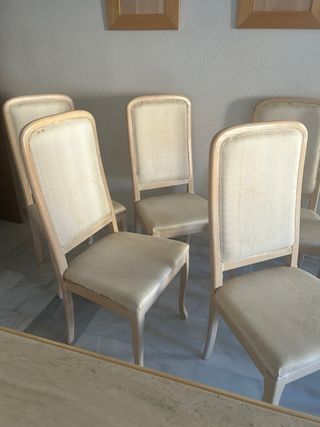 Set di 6 sedie da pranzo beige/marrone