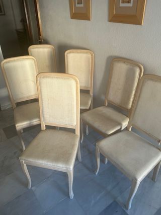 Set di 6 sedie da pranzo beige/marrone