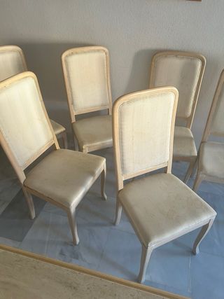 Set di 6 sedie da pranzo beige/marrone