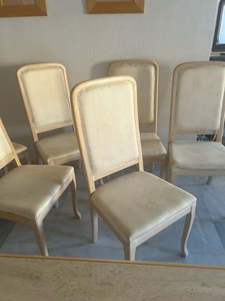 Set di 6 sedie da pranzo beige/marrone