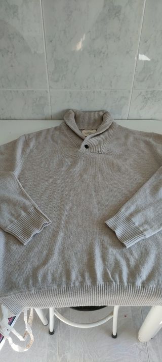Jersey Cortefiel manga larga XXL gris