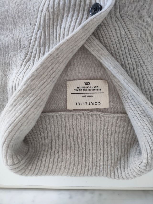 Jersey Cortefiel manga larga XXL gris