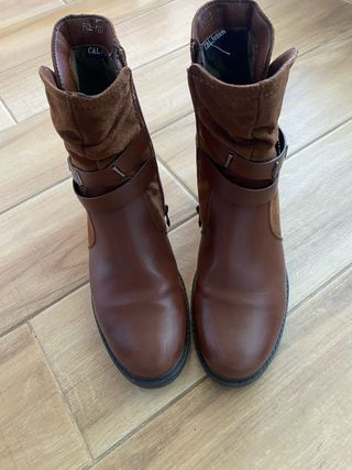 Stivaletti pelle/camoscio marrone 38