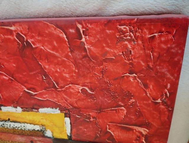 Relieve vintage de yeso policromado