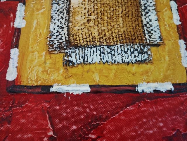 Relieve vintage de yeso policromado