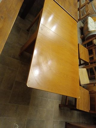 Mesa comedor plegable de madera de 2 alas