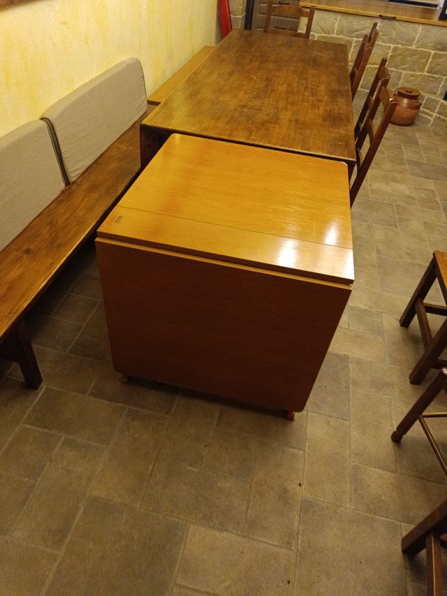 Mesa comedor plegable de madera de 2 alas