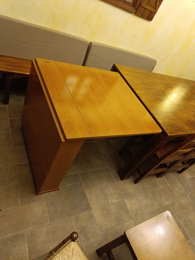 Mesa comedor plegable de madera de 2 alas