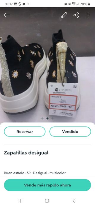 Zapatillas Desigual Negras Talla 39