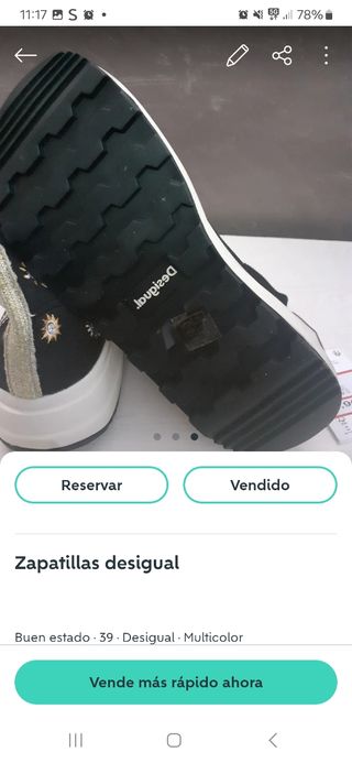 Zapatillas Desigual Negras Talla 39