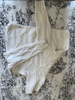 Jersey blanco tejido trenzado15