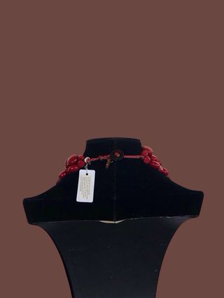 Collana donna oro e rosso