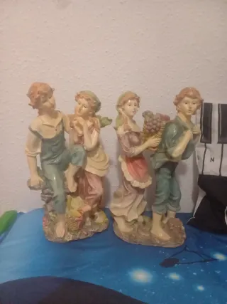 Lote 2 figuras antiguas decorativas