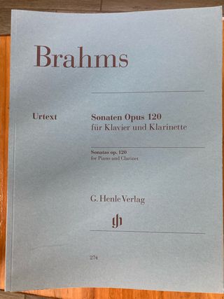 Partituras Brahms Sonatas Op. 120 Urtext