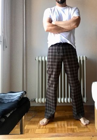 Pantalones de chándal unisex cuadros marrones