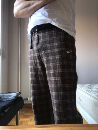 Pantalones de chándal unisex cuadros marrones