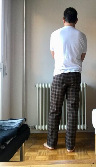 Pantalones de chándal unisex cuadros marrones