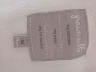 Tuta invernale neonato imbottita "grain de blé" 3M