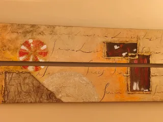 Cuadro decorativo beige y rojo