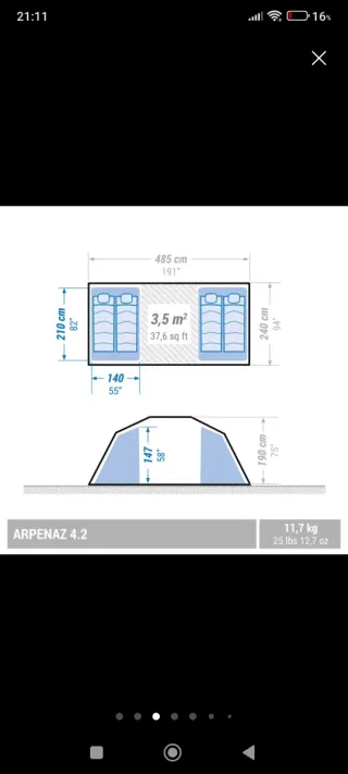 Tienda de campaña Quechua Arpenaz 4.2