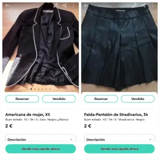 Lote: americana y falda-pantalón