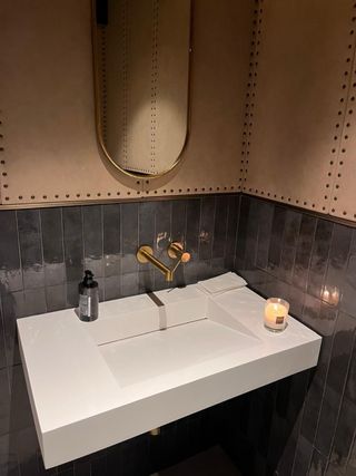 Lavabo Lujefe sobre encimera