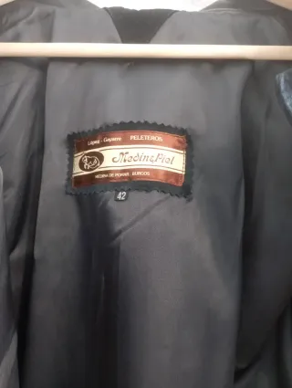 Abrigo de piel azul marino mujer