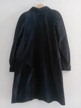 Abrigo de piel azul marino mujer