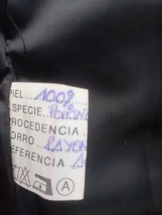 Abrigo de piel azul marino mujer