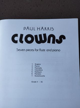 Libro Paul Harris Clowns Flauta Piano